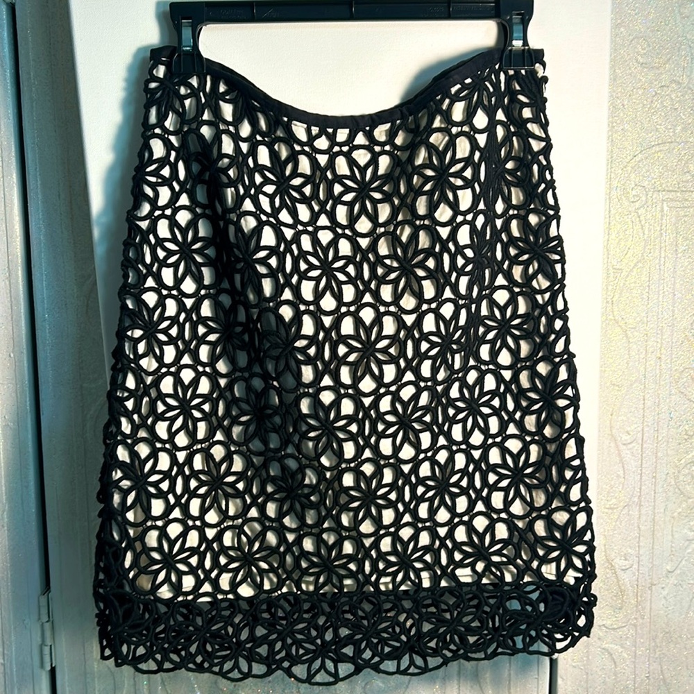 Crochet skirt black and cream